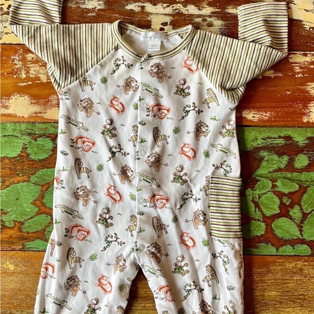 Kissy Kissy Jungle Print Long Romper Onesie Size 3-6 Months